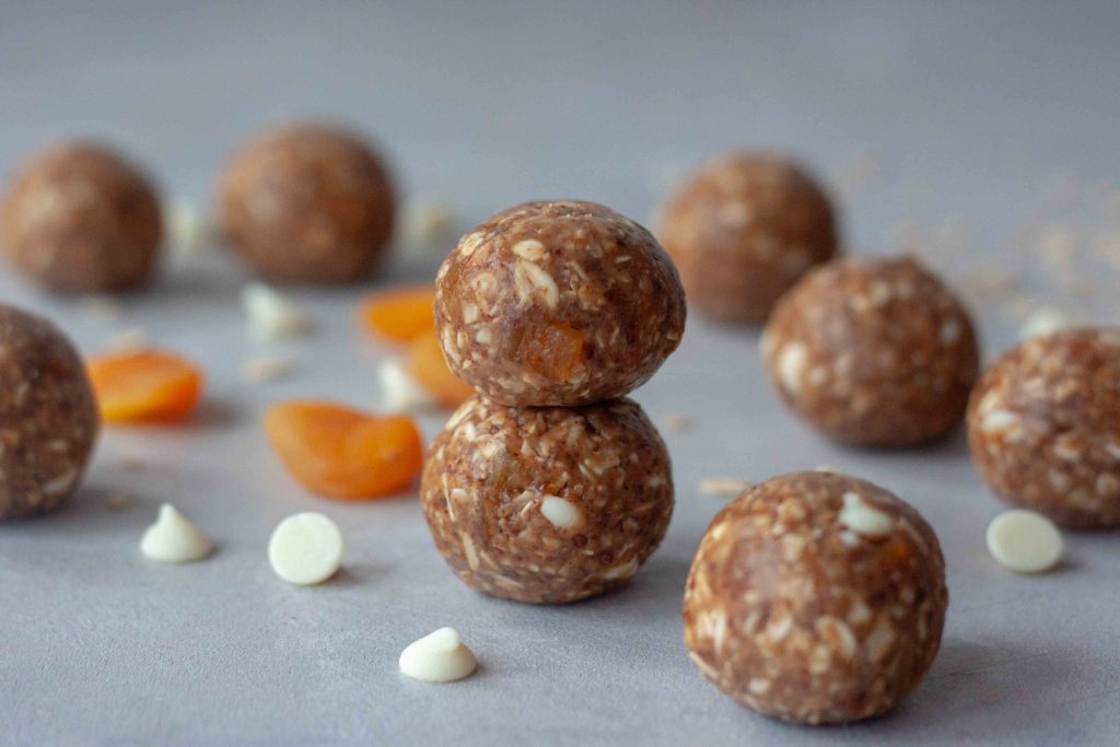 White Chocolate Apricot Oatmeal Lactation Energy Bites