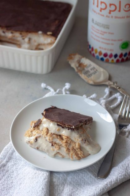 Slice of Eclair Custard Cake