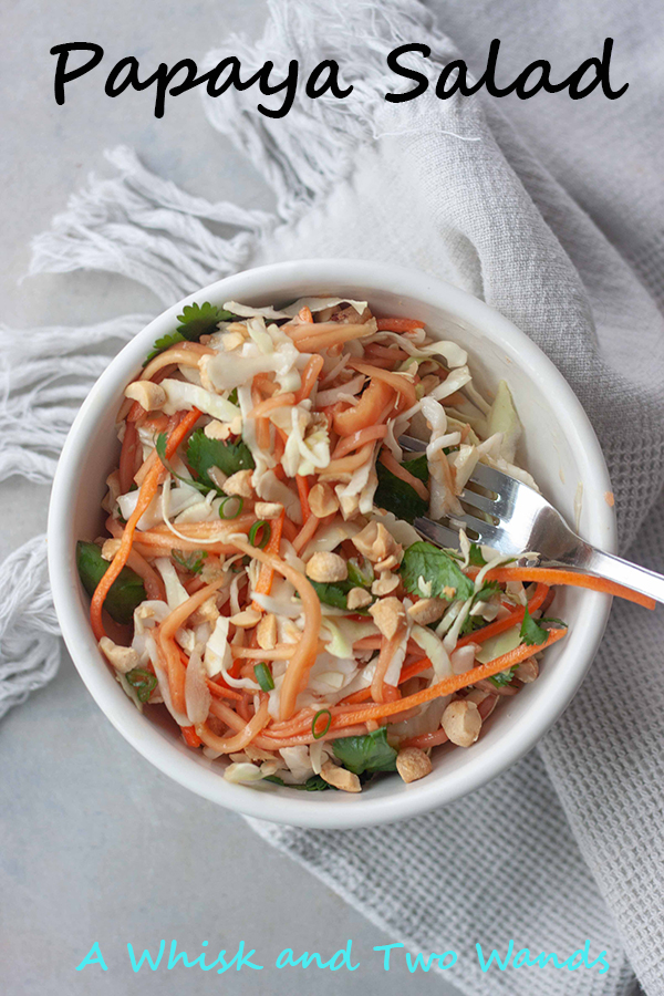 Fresh and flavorful this Papaya Salad will tantalize your taste buds! Vegan, gluten free, and vegan friendly this healthy salad will be on repeat this summer.