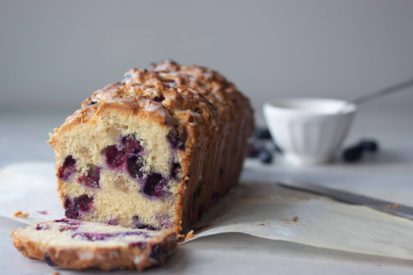 Blueberry Almond Scone Loaf, sliced