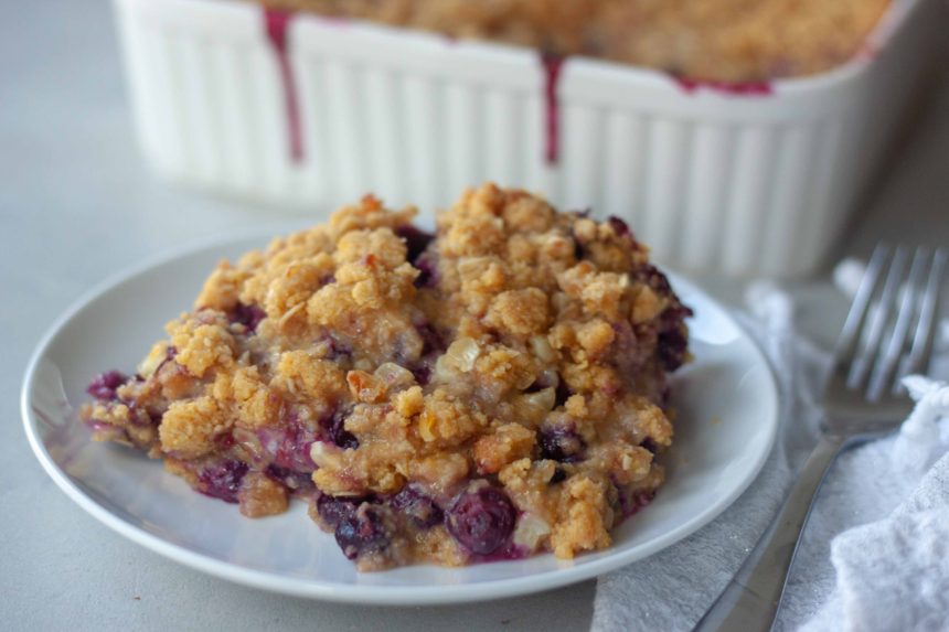 Piece of Sweet Corn Blueberry Crisp