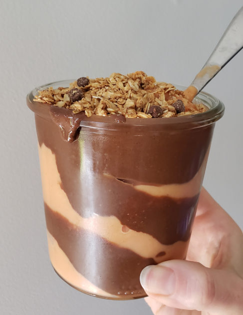 Sweet Potato Papaya Smoothie with PB Cup Cocoa Bar In a Jar and Bad Monkey Granola