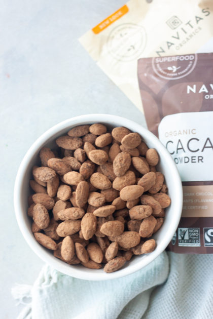 Cacao & Sea Salt Almonds in a bowl