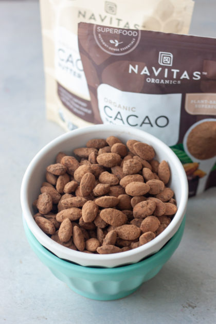 Cacao & Sea Salt Almonds in a bowl