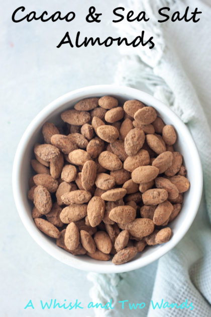 Cacao & Sea Salt Almonds are slightly sweet and salty almonds with a hint of cacao that are so delicious and simply satisfying! Not to mention a healthy nutrition packed snack that's vegan, paleo, and gluten free!