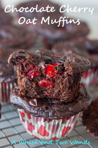 Chocolate Cherry Oat Muffins are delicious light yet fudgey chocolate muffins oozing with cherry goodness! Made with oats and other simple ingredients they're packed with protein, fiber, and antioxidants that will satisfy you! The sweetest way to start any day!