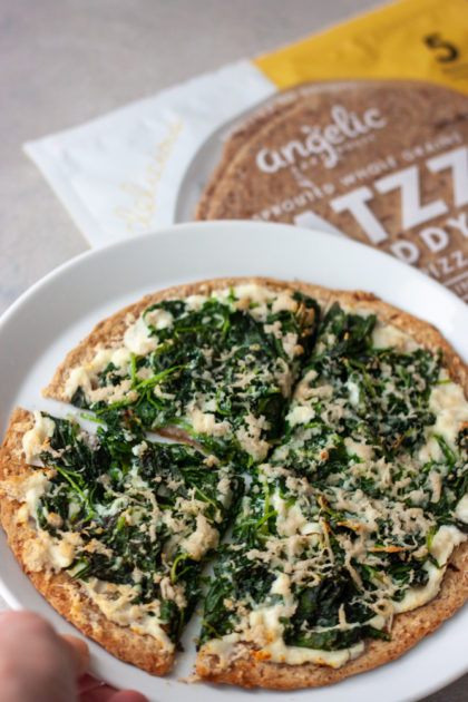 Spinach Garlic Flatzza Pizza