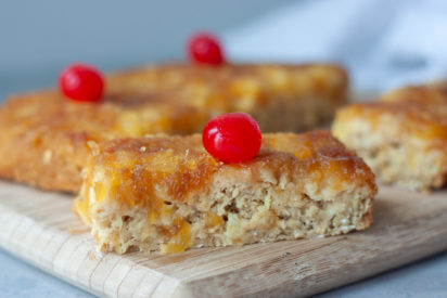 Pineapple Upside-Down Oatmeal Cake slice