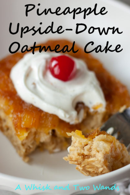 Eat cake for breakfast! Pineapple Upside-Down Oatmeal Cake is perfect for breakfast or snack and is perfect balance between healthy and indulging dessert yet healthy enough for breakfast. Gluten free, dairy free and vegan friendly, and made with simple ingredients you probably already have in your kitchen.