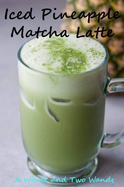 Iced Pineapple Matcha Latte Refreshing, energizing, and relaxing combination of matcha green tea, fresh pineapple juice, coconut or oat milk, optional ginger, and ice.