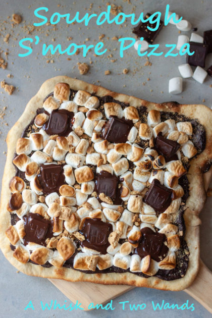 Sourdough S'more Pizza a little sweet treat to end the night. A spin on a traditional summer treat for a summer that is anything but normal. Perfect addition to any pizza night.