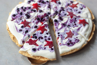 Summer Berry Ice Cream Pizza, slice,