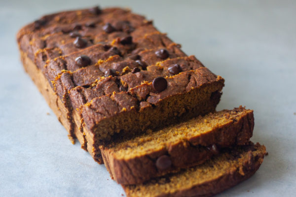 Salted Caramel Chocolate Chip Pumpkin Bread