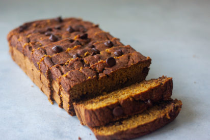 Salted Caramel Chocolate Chip Pumpkin Bread