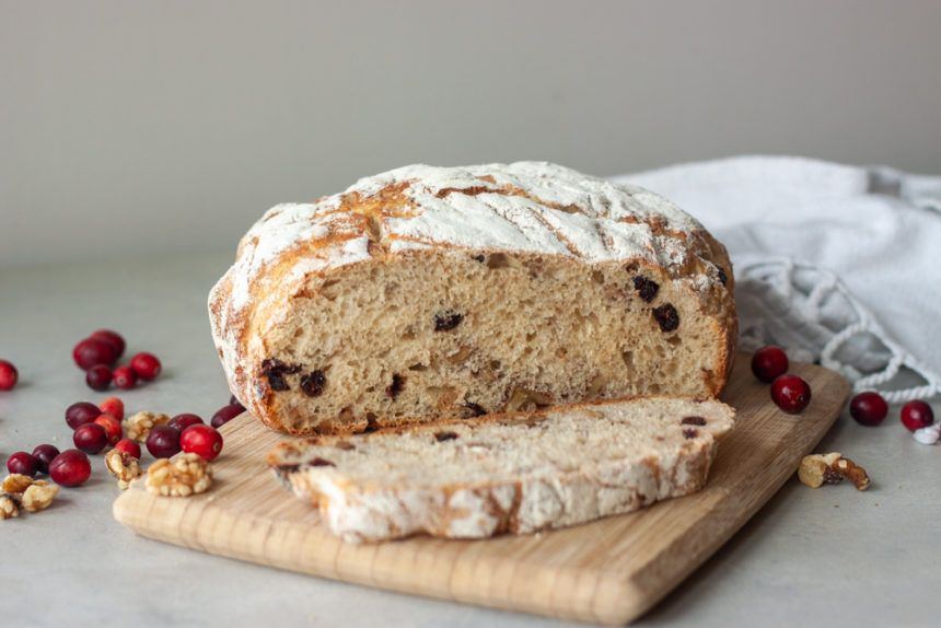 Cranberry Walnut Spelt Sourdough Bread