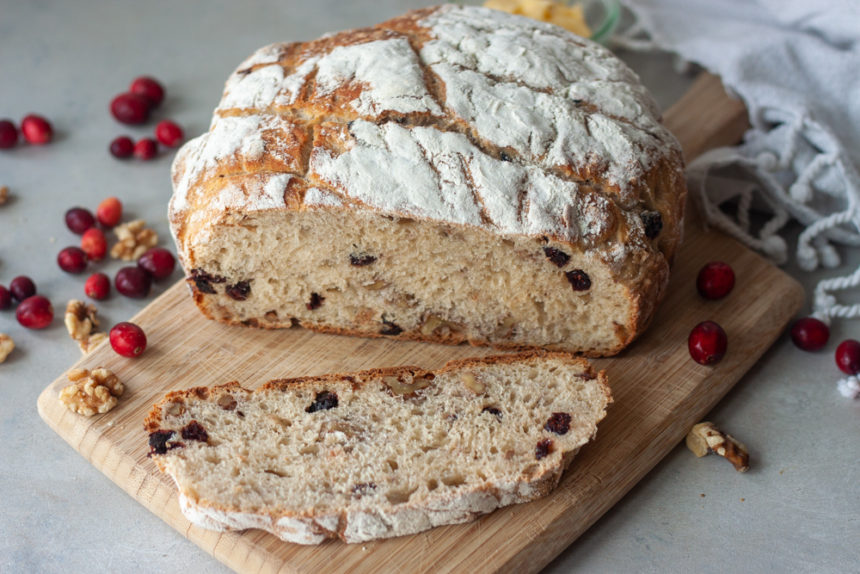 Cranberry Walnut Spelt Sourdough Bread