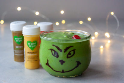 Healthy and delicious a Green Grinch Smoothie is the perfect healthy balance to all the holiday cookies and goodies!