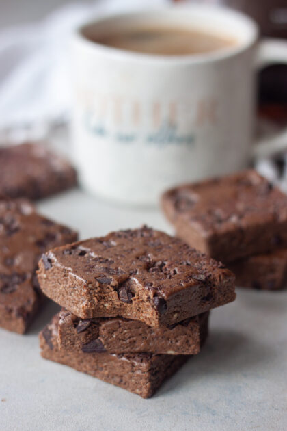 Morning Mocha Fudge with bite and coffee